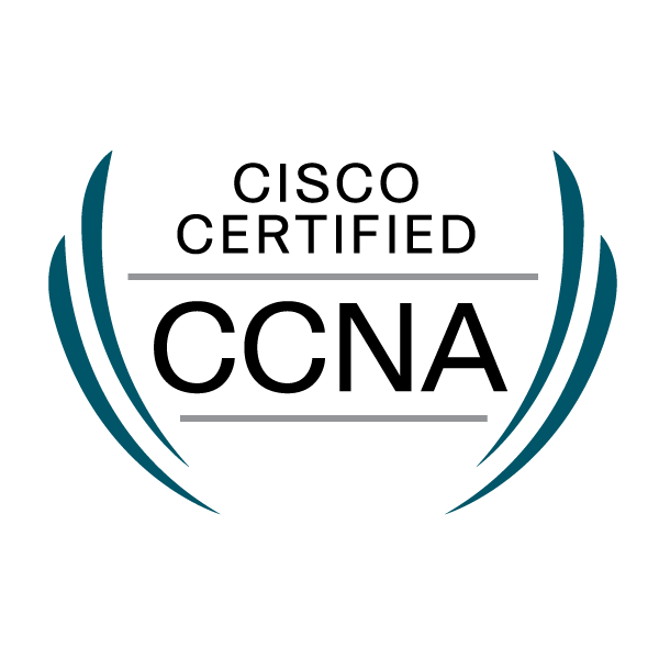 Cisco CCNA certification badge — certification in progress